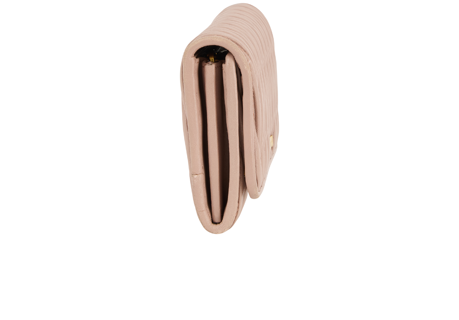 Miu Miu Matelassé Long Wallet, &pound;350, Accessories, Pink, Leather, Side view